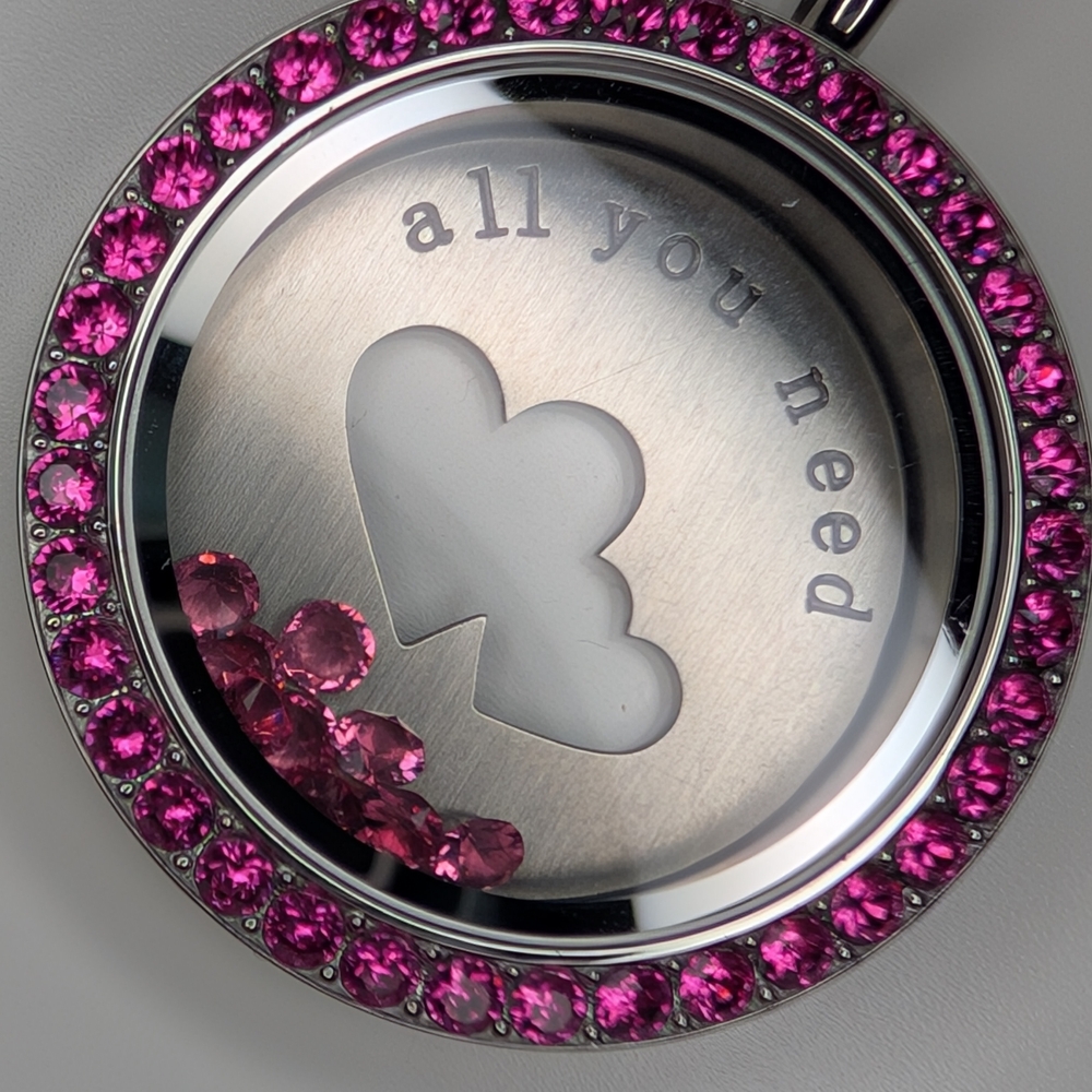 Origami Owl Silver and Pink Love Locket Necklace